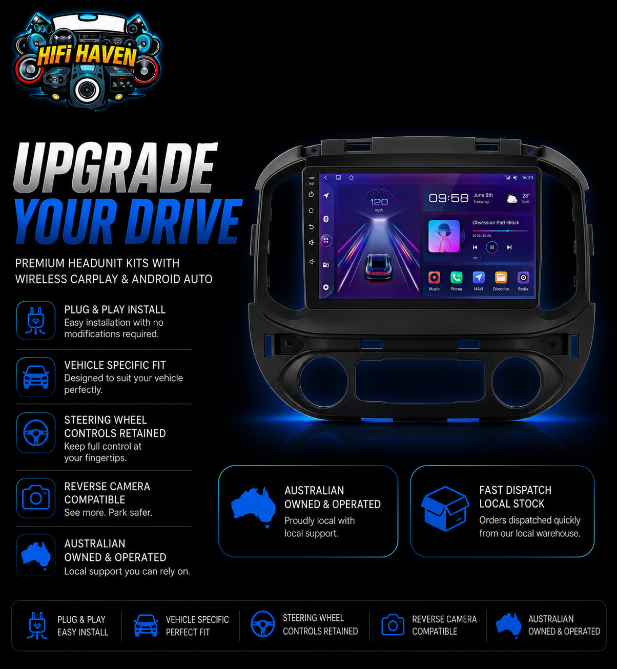 Holden Colorado 2016-2023 9" Carplay Kit